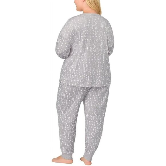Nautica Women's 2 Piece Stretch Fleece Pajama Sleepwear Set Lounge Shirt Pants - Picture 7 of 12